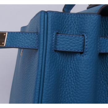 Hermes Kelly H1043 Ladies Cow Leather Blue Handbag