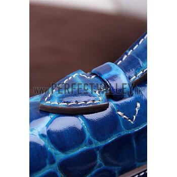 Hermes Kelly Longue Clutch Crocodile Leather Blue Electric 608167