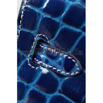 Hermes Kelly Longue Clutch Crocodile Leather Blue Electric 608167