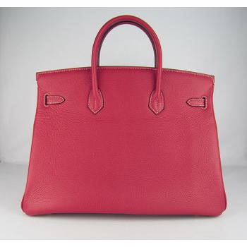 Hermes Birkin 6099 Handbag Cow Leather Red