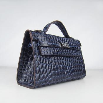 Hermes Clutches H008 Ladies Crocodile Blue