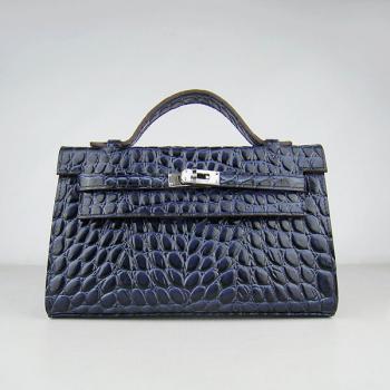 Hermes Clutches H008 Ladies Crocodile Blue