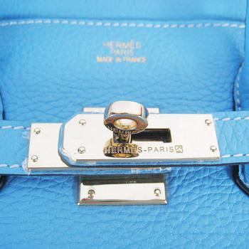 Hermes Birkin 6089 Ladies Cow Leather Blue Bag