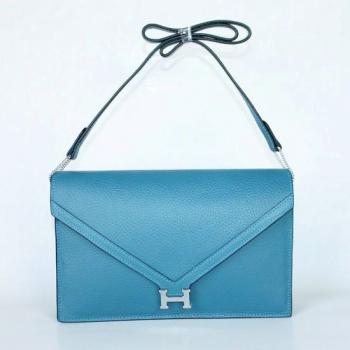 Hermes  bags 18322 Ladies Lambskin Blue