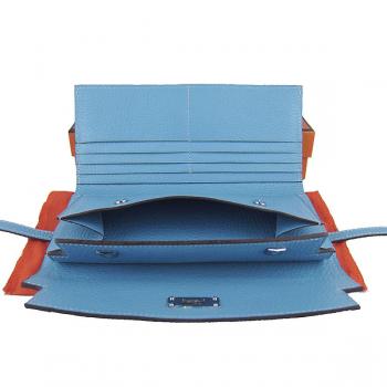 Hermes Clutches H009 Ladies Lambskin Blue Bag