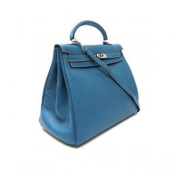 Hermes Kelly 1043 Ladies Cow Leather Blue