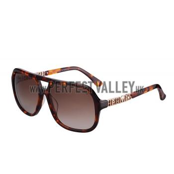 Replica Hermes Aviator With Hermes Logo Havana Sunglasses 307852