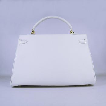 Hermes Kelly 6308 2way Cow Leather White Bag