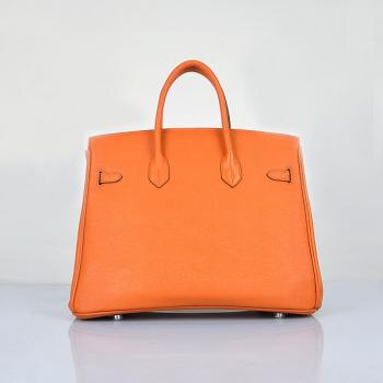 Hermes Original leather 6089 Handbag Cow Leather Orange