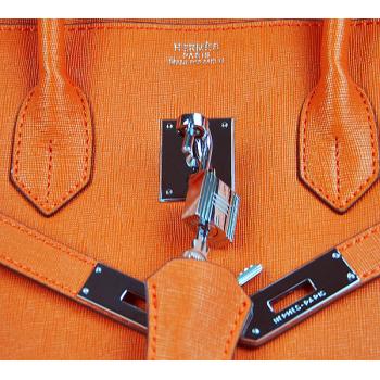 Hermes Original leather 6089 Handbag Cow Leather Orange