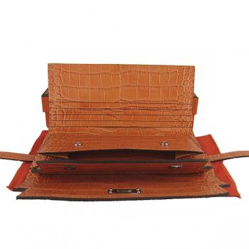 Hermes Clutches H009 Evening Bag Crocodile Orange