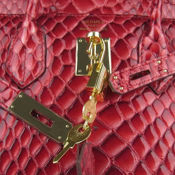 Hermes Birkin 6088 Ladies Snake Leather Red