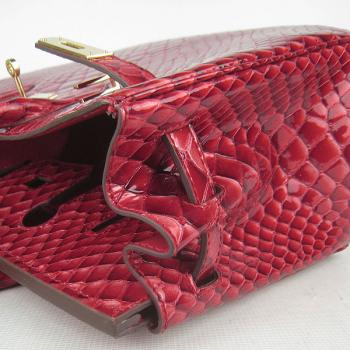 Hermes Birkin 6088 Ladies Snake Leather Red