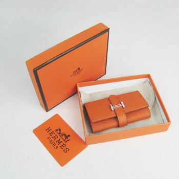 Hermes Wallet H022 Accessory Cow Leather Orange