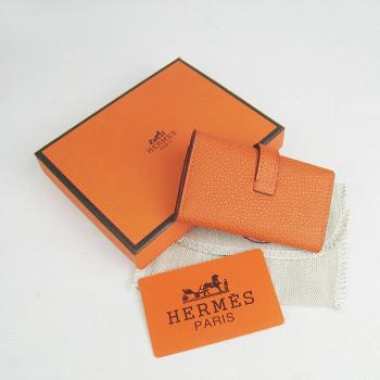 Hermes Wallet H022 Accessory Cow Leather Orange