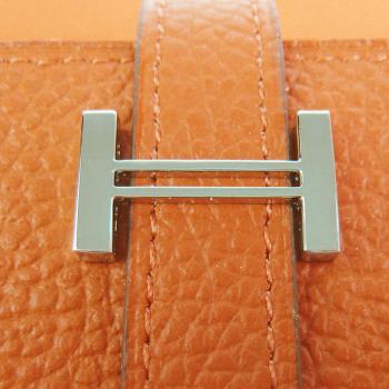 Hermes Wallet H022 Accessory Cow Leather Orange