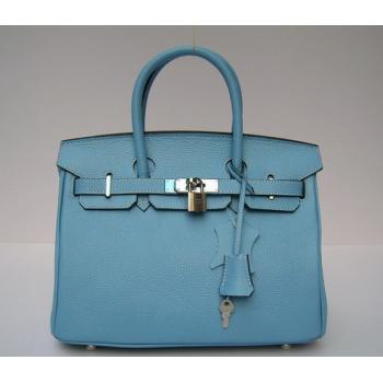 Hermes Birkin 62630 Ladies Handbag Blue Replica HM01396