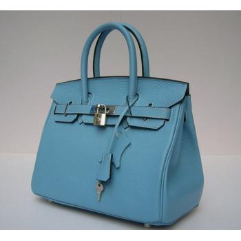 Hermes Birkin 62630 Ladies Handbag Blue Replica HM01396