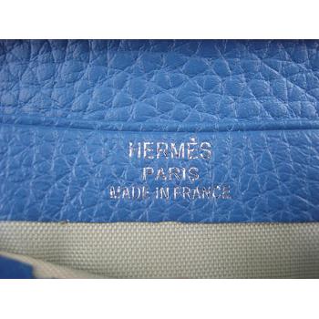 Hermes Wallet H006 Ladies Cow Leather Blue