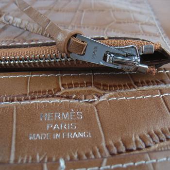 Hermes Wallet H001 Wallet Crocodile Coffee