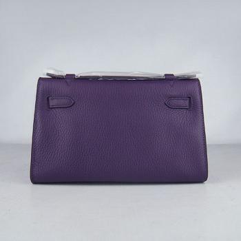 Cheap Hermes Clutches H008 Briefcase Cow Leather Purple Handbag