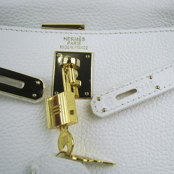 Hermes Kelly 6108 Ladies Cow Leather White