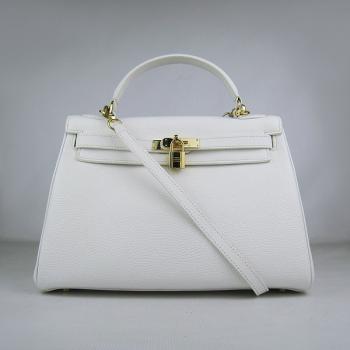 Hermes Kelly 6108 Ladies Cow Leather White