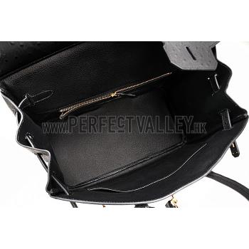 Hermes Birkin 35 Black Ostrich Leather 607482 Replica