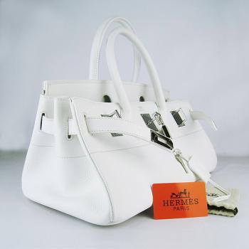 Cheap Hermes Birkin 6109 Handbag Cow Leather White