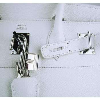 Cheap Hermes Birkin 6109 Handbag Cow Leather White