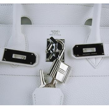 Cheap Hermes Birkin 6109 Handbag Cow Leather White