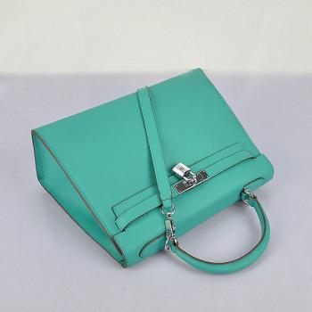 Hermes Original leather 6108 Ladies Cow Leather Green Handbag