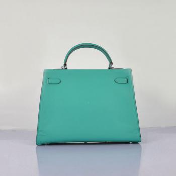 Hermes Original leather 6108 Ladies Cow Leather Green Handbag