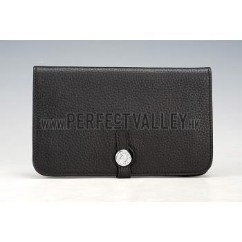 Hermes Dogon Wallet Black  18926630