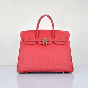 Hermes Original leather 6089 Handbag Lambskin Red