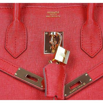 Hermes Original leather 6089 Handbag Lambskin Red