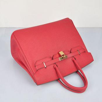 Hermes Original leather 6089 Handbag Lambskin Red