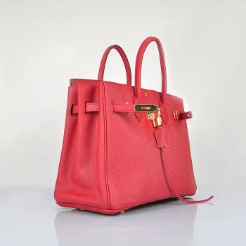 Hermes Original leather 6089 Handbag Lambskin Red