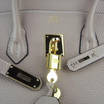 Hermes Birkin 6099 Handbag Cow Leather Grey