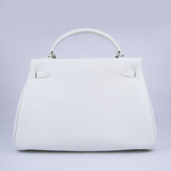 Hermes Original leather 6108 Ladies 2way White Handbag