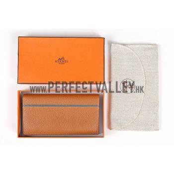 Cheap Hermes Fleming Long Wallet Brown 18926959