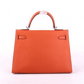 Hermes Original leather HK32 Ladies Handbag Orange