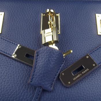 Hermes Jypsiere H6508 Cross Body Bag Cow Leather Blue