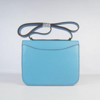 Replica Cheap Hermes Constance H107 Cow Leather Blue Bag