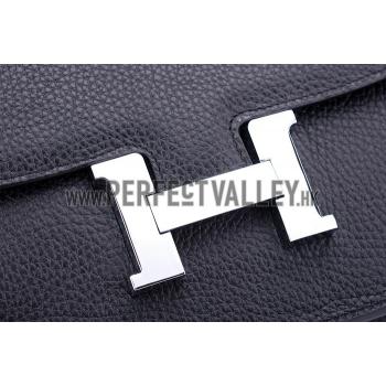 Cheap Hermes Constance Black with Silver Buckle