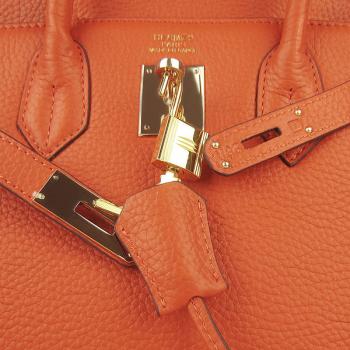 Cheap Hermes Birkin 6088 Handbag Cow Leather Orange