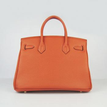 Cheap Hermes Birkin 6088 Handbag Cow Leather Orange