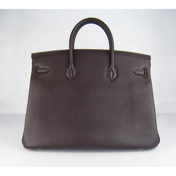 Hermes Birkin 6099 Handbag Cow Leather Brown