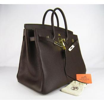 Hermes Birkin 6099 Handbag Cow Leather Brown