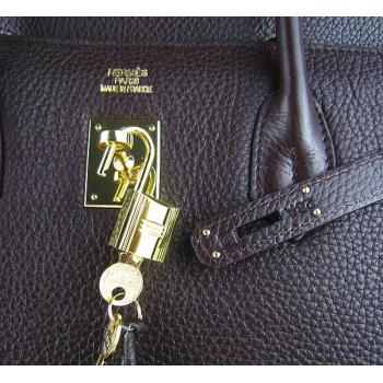 Hermes Birkin 6099 Handbag Cow Leather Brown